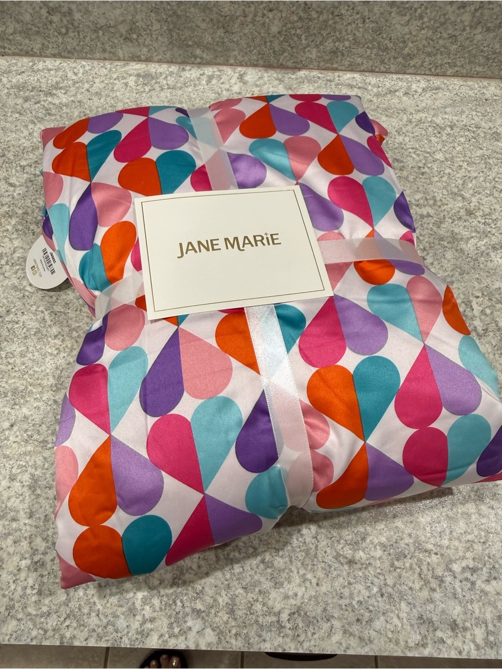 Jane Marie Satin Ruffle Heart Blanket Pink Faux Fur 51x63 NWT